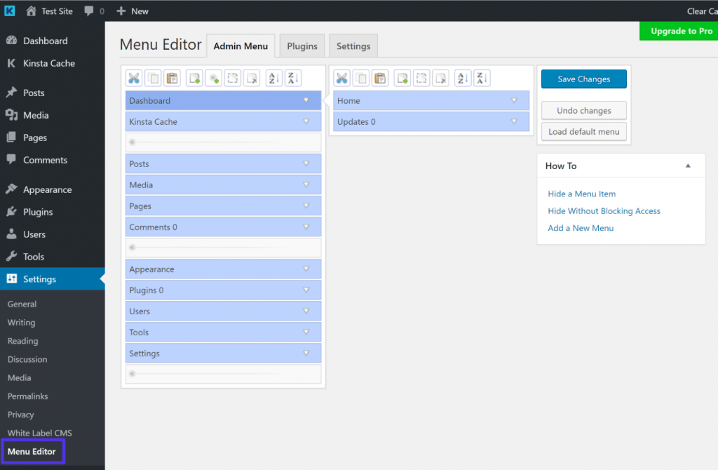 personalizar menu do Painel WordPress