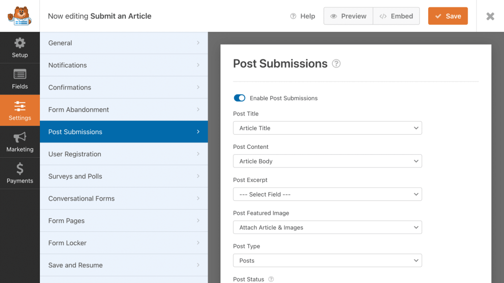 plugin post submissions WPForms download