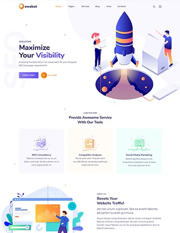 Tema para landing page Elementor - Modelo 02