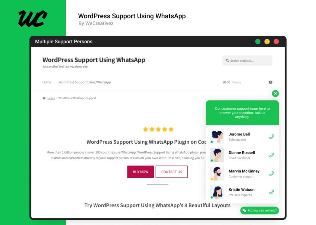 plugin de suporte via WhatsApp para WordPress