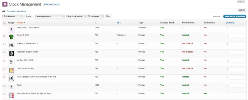 Editar quantidade de vários produtos ao mesmo tempo no WooCommerce