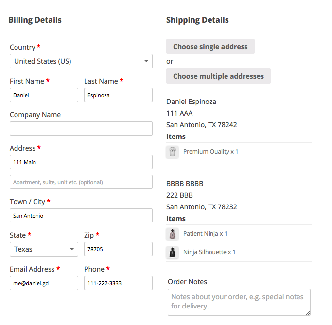 Pedidos com dois endereços no WooCommerce